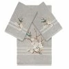 Linum Home Textiles Turkish Cotton Spring Time 3-piece Embellished Towel Set Blue