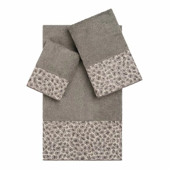 Linum Home Textiles Turkish Cotton Spots 3-piece Embellished Bath Towel Set Dark Gray 7 Linum Home Textiles Turkish Cotton Spots 3-piece Embellished Bath Towel Set Dark Gray - Image 7