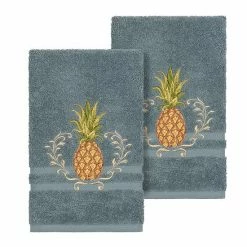 Linum Home Textiles Turkish Cotton Welcome Embellished Hand Towel Set Latte