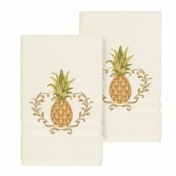 Linum Home Textiles Turkish Cotton Welcome Embellished Hand Towel Set Latte -Linum Home Textiles store unnamed file 1075