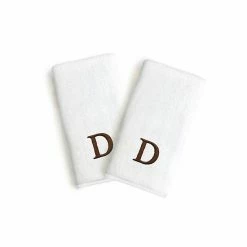 Linum Home Textiles Monogrammed Luxury Turkish Cotton Novelty Hand Towels 2-pack Set