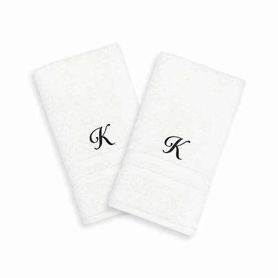 Linum Home Textiles Black Script Denzi Single Letter 2-pack Monogram Hand Towel Linum Home Textiles Black Script Denzi Single Letter 2-pack Monogram Hand Towel -Linum Home Textiles store unnamed file 1113