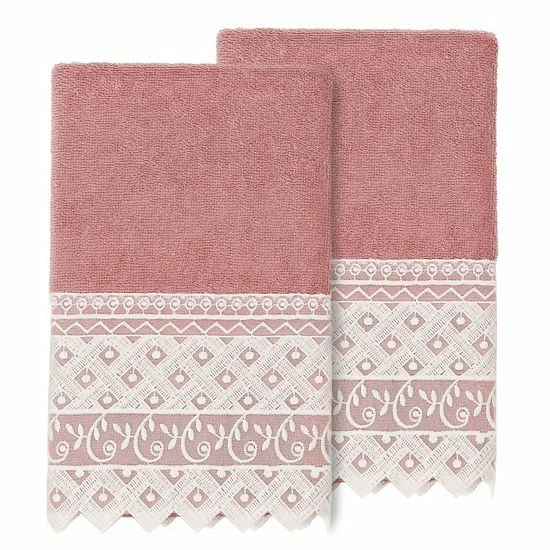 Linum Home Textiles Turkish Cotton Aiden 2-piece White Lace Embellished Hand Towel Set Linum Home Textiles Turkish Cotton Aiden 2-piece White Lace Embellished Hand Towel Set -Linum Home Textiles store unnamed file 1171