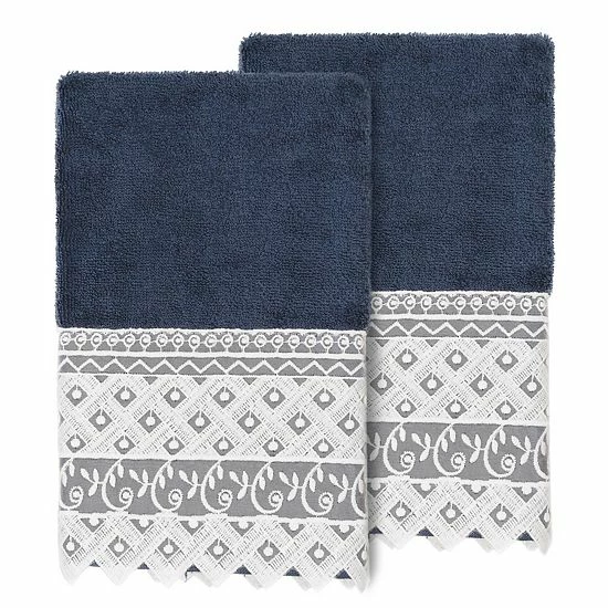 Linum Home Textiles Turkish Cotton Aiden 2-piece White Lace Embellished Hand Towel Set Linum Home Textiles Turkish Cotton Aiden 2-piece White Lace Embellished Hand Towel Set -Linum Home Textiles store unnamed file 1172