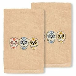 Linum Home Textiles Skulls Embroidered Luxury Turkish Cotton 2-pack Hand Towel Set Sand 3 Linum Home Textiles Skulls Embroidered Luxury Turkish Cotton 2-pack Hand Towel Set Sand -Linum Home Textiles store unnamed file 1193