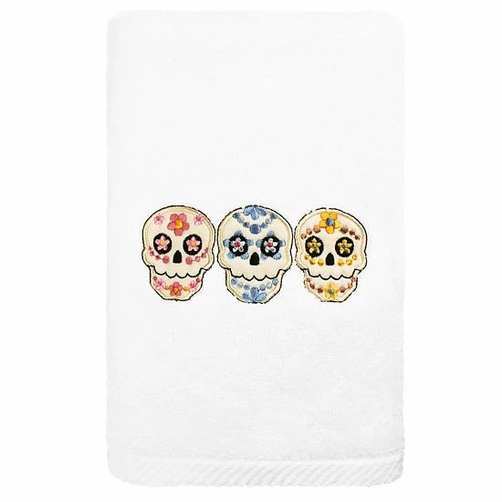 Linum Home Textiles Skulls Embroidered Luxury Turkish Cotton Hand Towel White Linum Home Textiles Skulls Embroidered Luxury Turkish Cotton Hand Towel White -Linum Home Textiles store unnamed file 1200