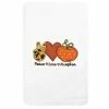 Linum Home Textiles Peace, Love, Pumpkin Embroidered Luxury Turkish Cotton Hand Towel White