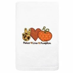 Linum Home Textiles Peace, Love, Pumpkin Embroidered Luxury Turkish Cotton Hand Towel White 3 Linum Home Textiles Peace, Love, Pumpkin Embroidered Luxury Turkish Cotton Hand Towel White -Linum Home Textiles store unnamed file 1207