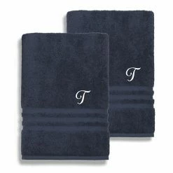 Linum Home Textiles Turkish Cotton Denzi 2-piece Personalized Bath Towel Set