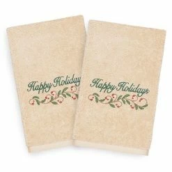 Linum Home Textiles Christmas 2-pack Happy Holidays Embroidered Luxury Turkish Cotton Hand Towels White 4 Linum Home Textiles Christmas 2-pack Happy Holidays Embroidered Luxury Turkish Cotton Hand Towels White -Linum Home Textiles store unnamed file 1301