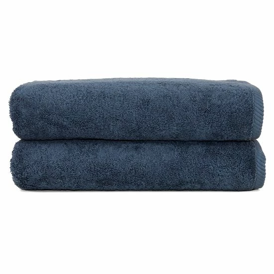 Linum Home Textiles Soft Twist 2-pk. Bath Towels Midnight Blue 2 Linum Home Textiles Soft Twist 2-pk. Bath Towels Midnight Blue - Image 2