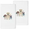 Linum Home Textiles Turkish Cotton Dogs Embroidered 2-pack Hand Towel Set Sand