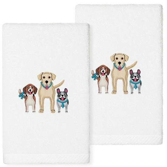 Linum Home Textiles Turkish Cotton Dogs Embroidered 2-pack Hand Towel Set Sand Linum Home Textiles Turkish Cotton Dogs Embroidered 2-pack Hand Towel Set Sand -Linum Home Textiles store unnamed file 1313
