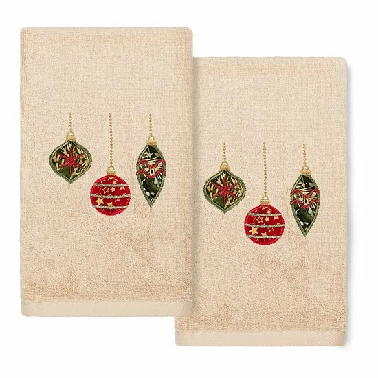 Linum Home Textiles Christmas 2-pack Ornaments Embroidered Luxury Turkish Cotton Hand Towels White Linum Home Textiles Christmas 2-pack Ornaments Embroidered Luxury Turkish Cotton Hand Towels White -Linum Home Textiles store unnamed file 1351