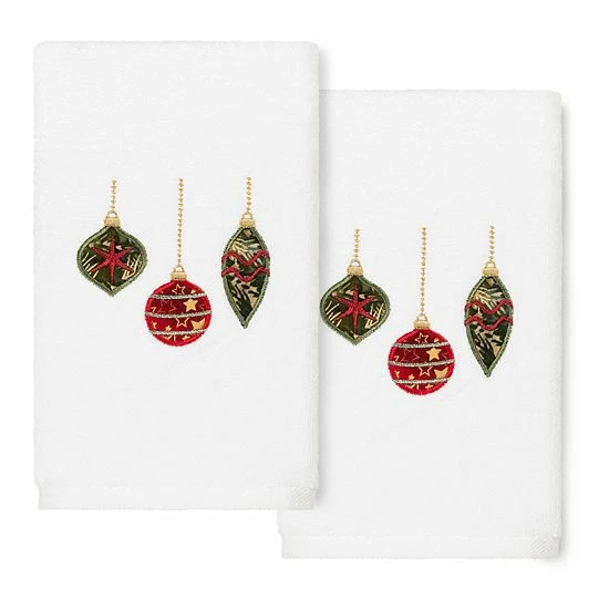 Linum Home Textiles Christmas 2-pack Ornaments Embroidered Luxury Turkish Cotton Hand Towels White Linum Home Textiles Christmas 2-pack Ornaments Embroidered Luxury Turkish Cotton Hand Towels White -Linum Home Textiles store unnamed file 1354