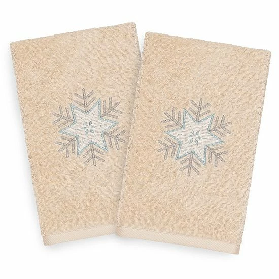 Linum Home Textiles Christmas 2-pack Crystal Embroidered Luxury Turkish Cotton Hand Towels Sand Linum Home Textiles Christmas 2-pack Crystal Embroidered Luxury Turkish Cotton Hand Towels Sand -Linum Home Textiles store unnamed file 1356