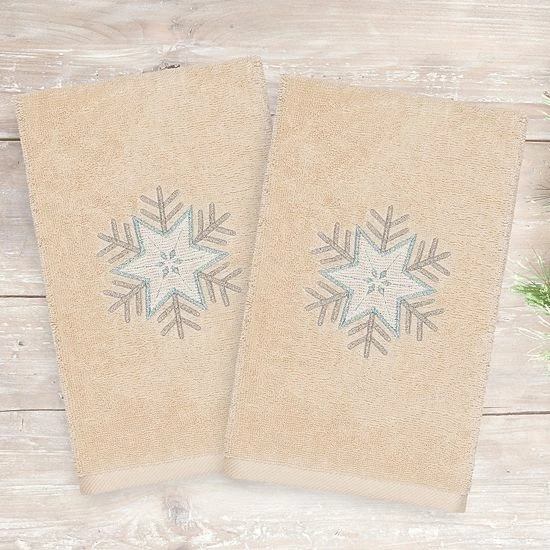 Linum Home Textiles Christmas 2-pack Crystal Embroidered Luxury Turkish Cotton Hand Towels Sand Linum Home Textiles Christmas 2-pack Crystal Embroidered Luxury Turkish Cotton Hand Towels Sand -Linum Home Textiles store unnamed file 1357