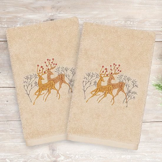 Linum Home Textiles Christmas 2-pack Deer Pair Embroidered Luxury Turkish Cotton Hand Towels Sand Linum Home Textiles Christmas 2-pack Deer Pair Embroidered Luxury Turkish Cotton Hand Towels Sand -Linum Home Textiles store unnamed file 1362