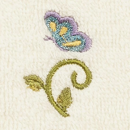 Linum Home Textiles Turkish Cotton Rebecca 2-pack Embellished Washcloth Set Light Gray 2 Linum Home Textiles Turkish Cotton Rebecca 2-pack Embellished Washcloth Set Light Gray - Image 2