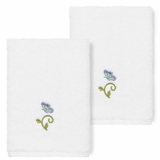 Linum Home Textiles Turkish Cotton Rebecca 2-pack Embellished Washcloth Set Light Gray 4 Linum Home Textiles Turkish Cotton Rebecca 2-pack Embellished Washcloth Set Light Gray - Image 4