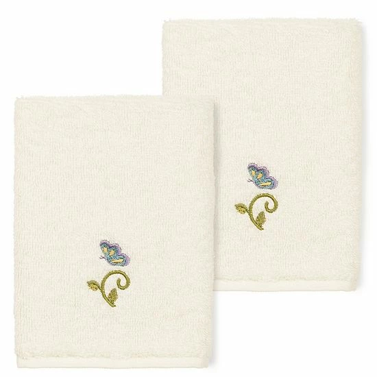 Linum Home Textiles Turkish Cotton Rebecca 2-pack Embellished Washcloth Set Light Gray 7 Linum Home Textiles Turkish Cotton Rebecca 2-pack Embellished Washcloth Set Light Gray - Image 7