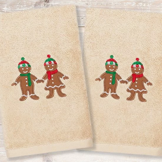 Linum Home Textiles Christmas 2-pack Gingerbread Embroidered Luxury Turkish Cotton Hand Towels Sand Linum Home Textiles Christmas 2-pack Gingerbread Embroidered Luxury Turkish Cotton Hand Towels Sand -Linum Home Textiles store unnamed file 1408