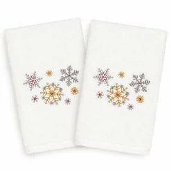 Linum Home Textiles 2-pack Christmas Snowfall Embroidered Hand Towel Set Sand -Linum Home Textiles store unnamed file 1416