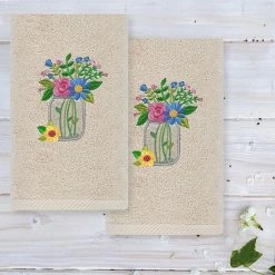 Linum Home Textiles Country Bouquet Embroidered Luxury Turkish Cotton Hand Towels 2-pack Set White 2 Linum Home Textiles Country Bouquet Embroidered Luxury Turkish Cotton Hand Towels 2-pack Set White -Linum Home Textiles store unnamed file 1424