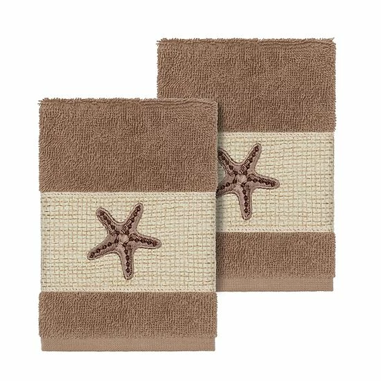 Linum Home Textiles Lydia Embellished Washcloth Set Cream 5 Linum Home Textiles Lydia Embellished Washcloth Set Cream - Image 5