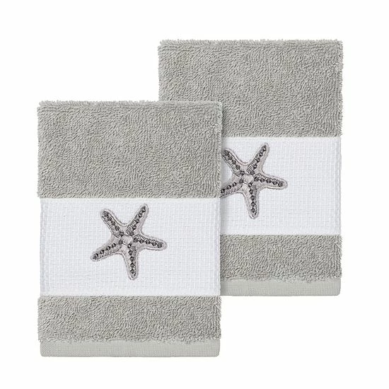 Linum Home Textiles Lydia Embellished Washcloth Set Cream 7 Linum Home Textiles Lydia Embellished Washcloth Set Cream - Image 7