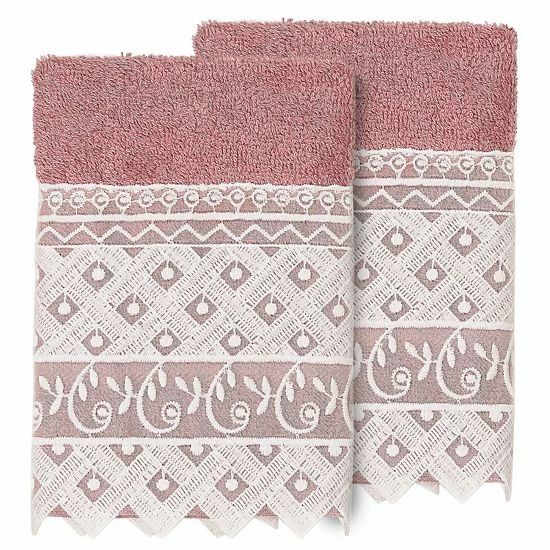 Linum Home Textiles Turkish Cotton Aiden 2-piece White Lace Embellished Washcloth Set Linum Home Textiles Turkish Cotton Aiden 2-piece White Lace Embellished Washcloth Set -Linum Home Textiles store unnamed file 1444