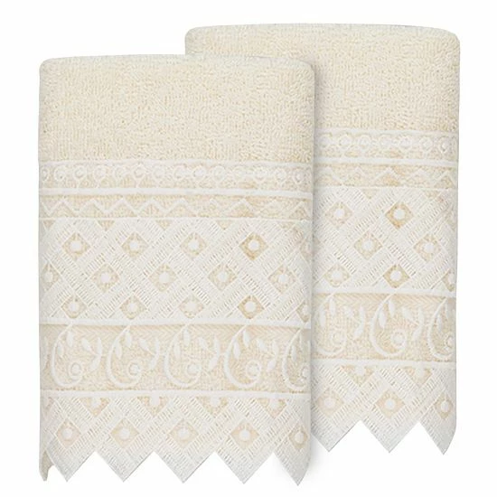 Linum Home Textiles Turkish Cotton Aiden 2-piece White Lace Embellished Washcloth Set Linum Home Textiles Turkish Cotton Aiden 2-piece White Lace Embellished Washcloth Set -Linum Home Textiles store unnamed file 1449