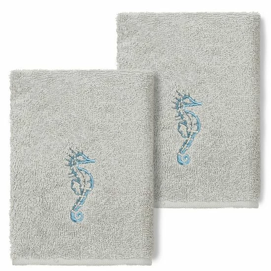 Linum Home Textiles Turkish Cotton Sofia 2-pack Embellished Washcloth Set White Blue Linum Home Textiles Turkish Cotton Sofia 2-pack Embellished Washcloth Set White Blue -Linum Home Textiles store unnamed file 1458
