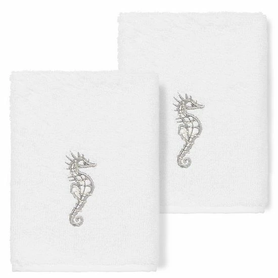 Linum Home Textiles Turkish Cotton Sofia 2-pack Embellished Washcloth Set White Blue Linum Home Textiles Turkish Cotton Sofia 2-pack Embellished Washcloth Set White Blue -Linum Home Textiles store unnamed file 1459