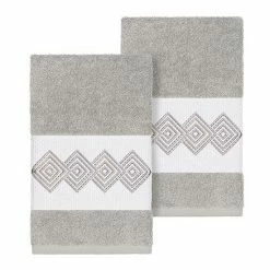 Linum Home Textiles Turkish Cotton Noah Embellished Hand Towel Set Teal -Linum Home Textiles store unnamed file 1495