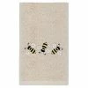 Linum Home Textiles Bee Dance Embroidered Luxury Turkish Cotton Hand Towel White