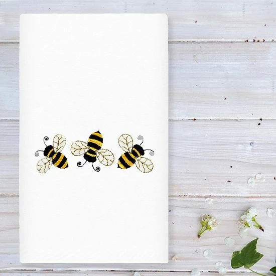 Linum Home Textiles Bee Dance Embroidered Luxury Turkish Cotton Hand Towel White Linum Home Textiles Bee Dance Embroidered Luxury Turkish Cotton Hand Towel White -Linum Home Textiles store unnamed file 1516
