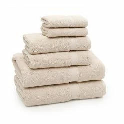 Linum Home Textiles 6-piece Turkish Cotton Sinemis Terry Bath Towel Set Dark Gray White