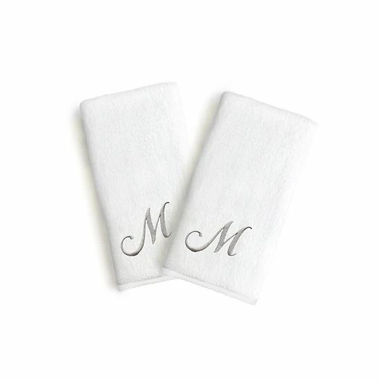 Linum Home Textiles Monogrammed Luxury Turkish Cotton Novelty Hand Towels 2-pack Set 6 Linum Home Textiles Monogrammed Luxury Turkish Cotton Novelty Hand Towels 2-pack Set - Image 6