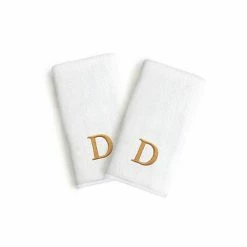 Linum Home Textiles Monogrammed Luxury Turkish Cotton Novelty Hand Towels 2-pack Set