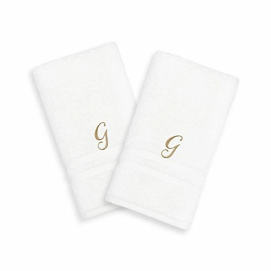 Linum Home Textiles Gold-Tone Script Denzi Single Letter 2-pack Monogram Hand Towel 1 Linum Home Textiles Gold-Tone Script Denzi Single Letter 2-pack Monogram Hand Towel