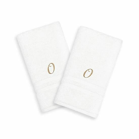 Linum Home Textiles Gold-Tone Script Denzi Single Letter 2-pack Monogram Hand Towel 3 Linum Home Textiles Gold-Tone Script Denzi Single Letter 2-pack Monogram Hand Towel - Image 3