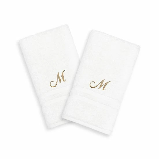 Linum Home Textiles Gold-Tone Script Denzi Single Letter 2-pack Monogram Hand Towel 7 Linum Home Textiles Gold-Tone Script Denzi Single Letter 2-pack Monogram Hand Towel - Image 7