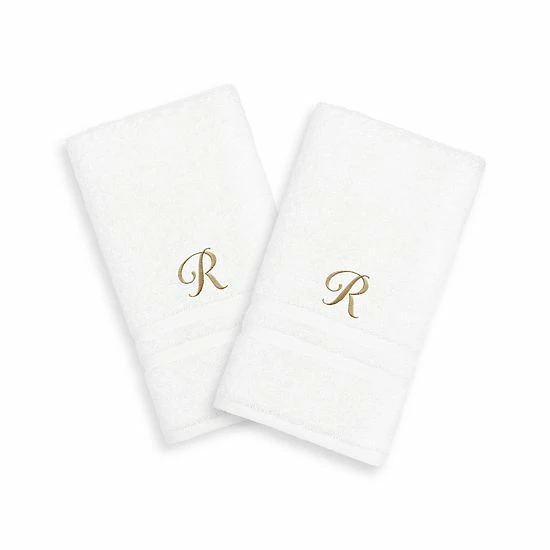 Linum Home Textiles Gold-Tone Script Denzi Single Letter 2-pack Monogram Hand Towel 9 Linum Home Textiles Gold-Tone Script Denzi Single Letter 2-pack Monogram Hand Towel - Image 9