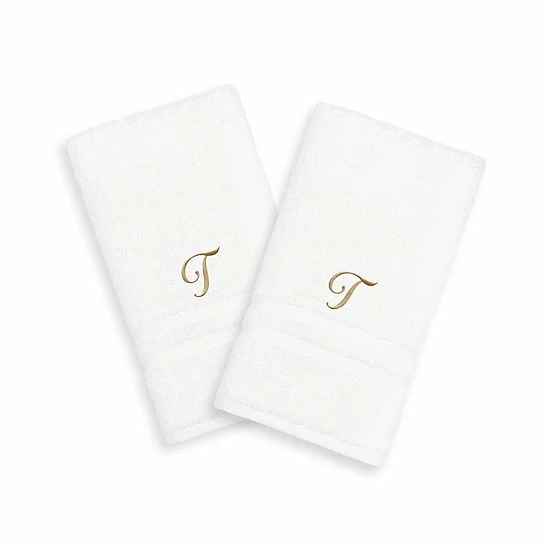 Linum Home Textiles Gold-Tone Script Denzi Single Letter 2-pack Monogram Hand Towel 10 Linum Home Textiles Gold-Tone Script Denzi Single Letter 2-pack Monogram Hand Towel - Image 10