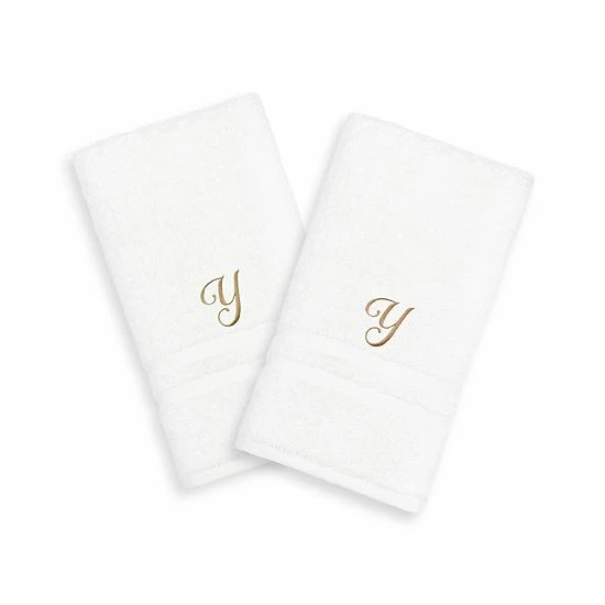 Linum Home Textiles Gold-Tone Script Denzi Single Letter 2-pack Monogram Hand Towel 14 Linum Home Textiles Gold-Tone Script Denzi Single Letter 2-pack Monogram Hand Towel - Image 14