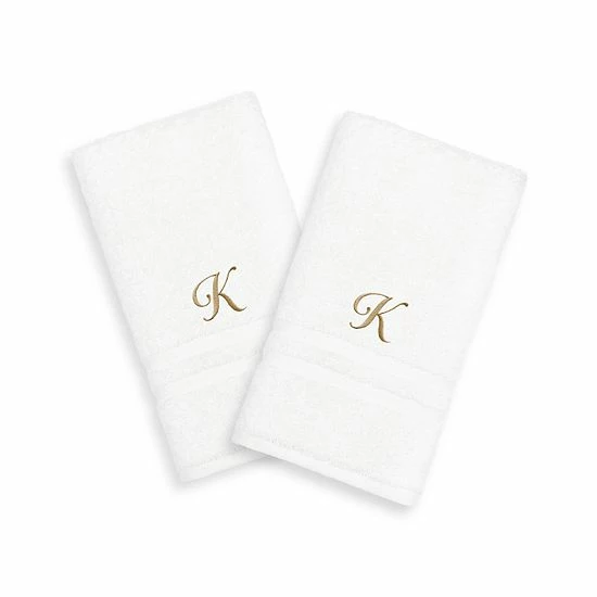 Linum Home Textiles Gold-Tone Script Denzi Single Letter 2-pack Monogram Hand Towel 17 Linum Home Textiles Gold-Tone Script Denzi Single Letter 2-pack Monogram Hand Towel - Image 17