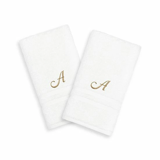 Linum Home Textiles Gold-Tone Script Denzi Single Letter 2-pack Monogram Hand Towel 18 Linum Home Textiles Gold-Tone Script Denzi Single Letter 2-pack Monogram Hand Towel - Image 18