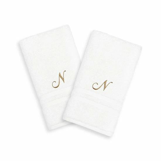 Linum Home Textiles Gold-Tone Script Denzi Single Letter 2-pack Monogram Hand Towel 20 Linum Home Textiles Gold-Tone Script Denzi Single Letter 2-pack Monogram Hand Towel - Image 20