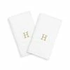 Linum Home Textiles 2-pack Gold-Tone Monogram Hand Towel